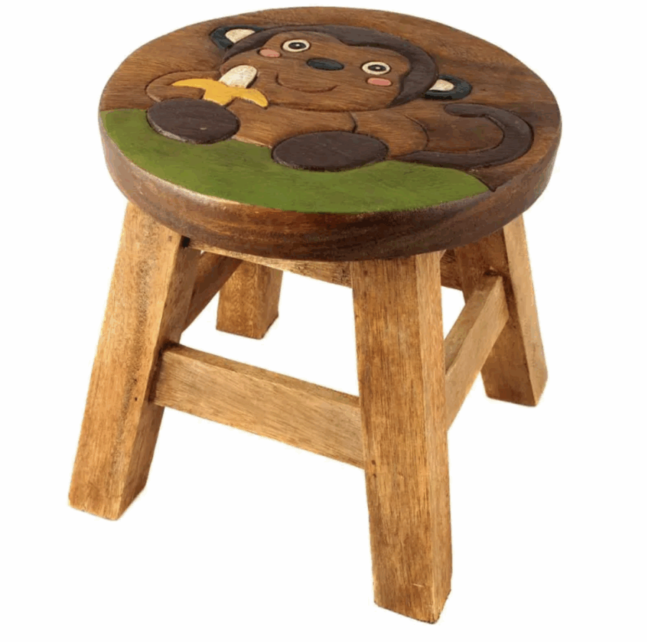 Kinderhocker Affe mit Banane 6er Set