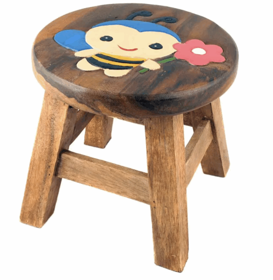 Kinderhocker blaue Biene 6er Set