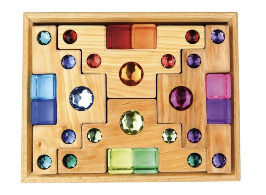 Bauspiel Farbtreppe mit Lichtbauquadern 16 teilig