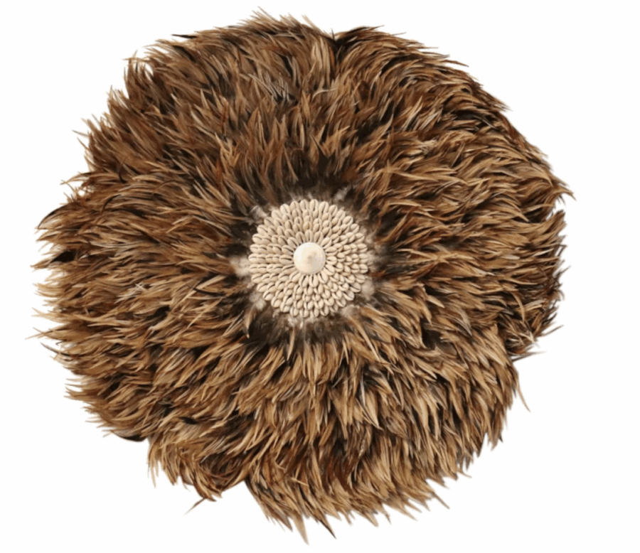 Feder-Wandschmuck braun, 3er Set Boho Style