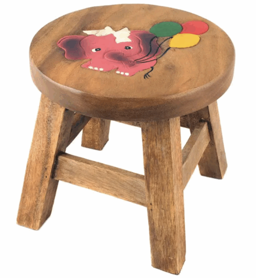 Kinderhocker pinkes Elefanenmädchen 6er Set