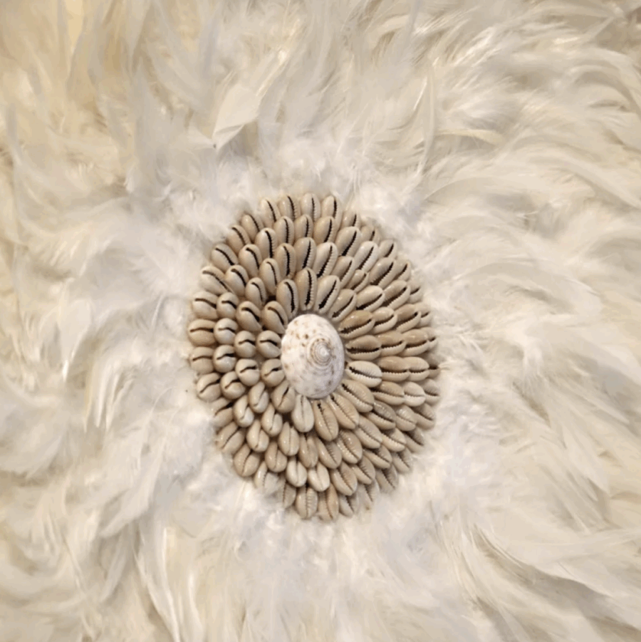 Feder-Wandschmuck beige, 3er Set Boho Style – Bild 2