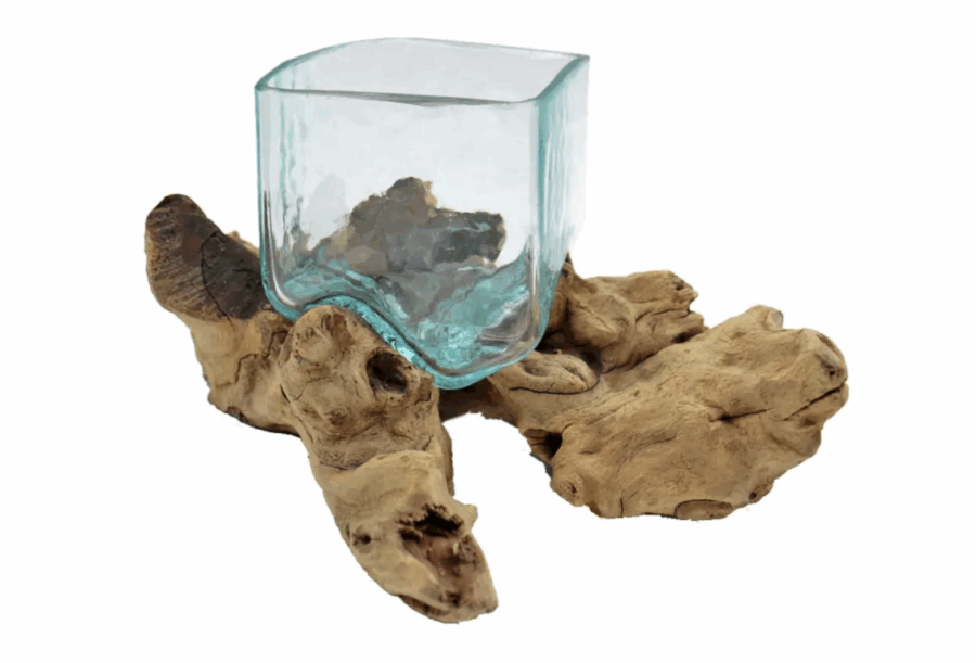 Wurzel mit eckigem Glas "Quader" 6er Set