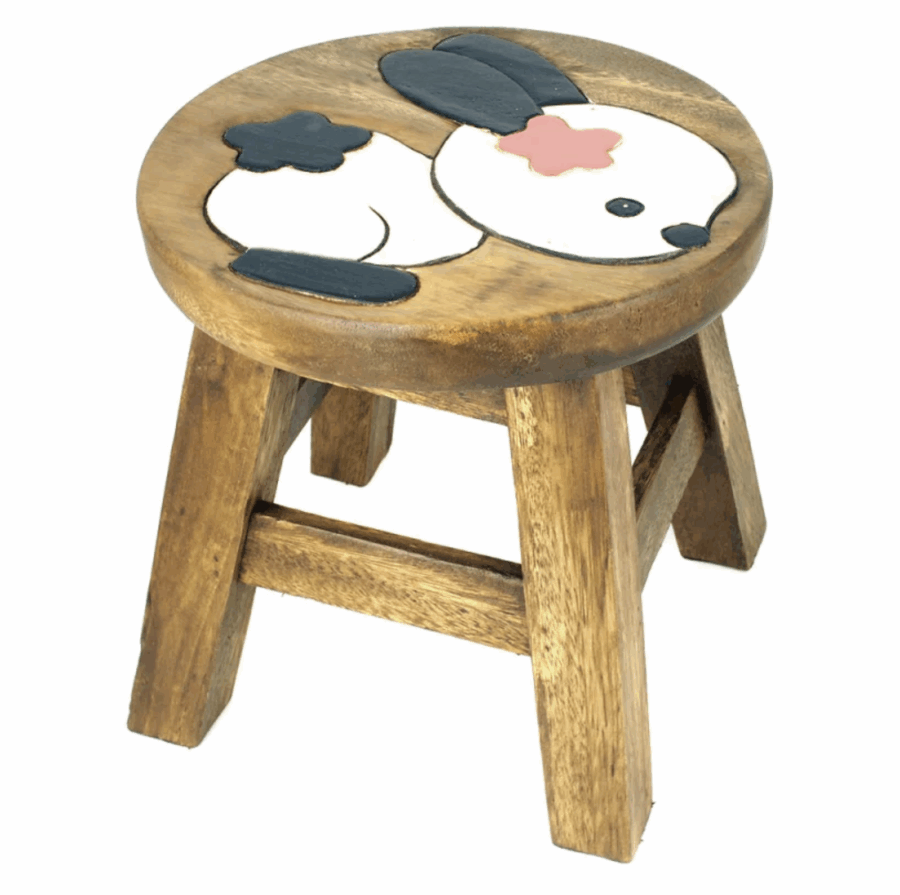 Kinderhocker weißer Hase 6er Set