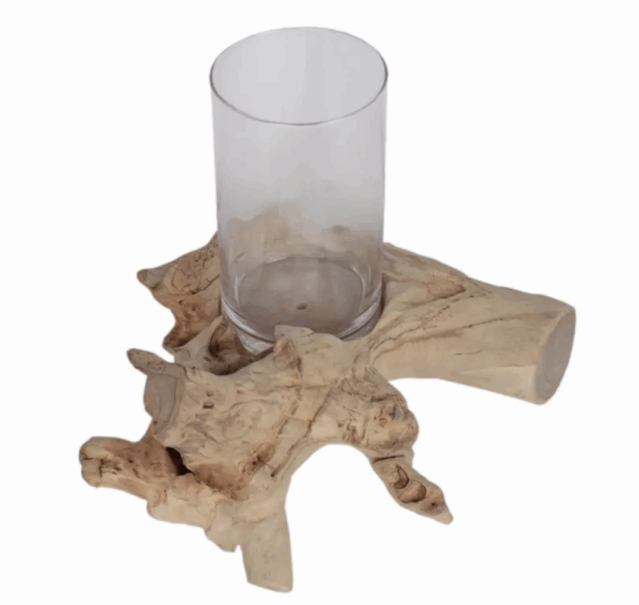 Kerzenhalter auf Holz 3er Set – Bild 2