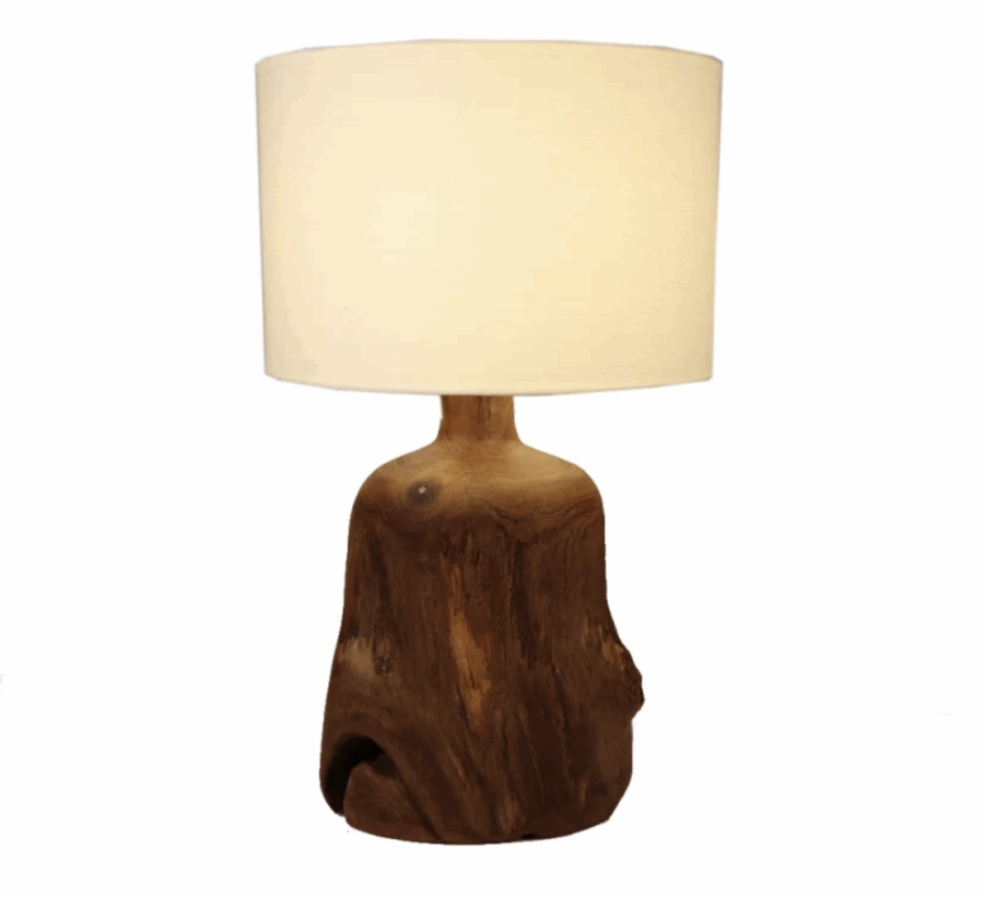 Lampe Teakholz rund 2er Set – Bild 2