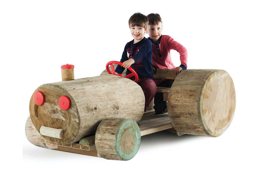 Naturholz Traktor Bulldog