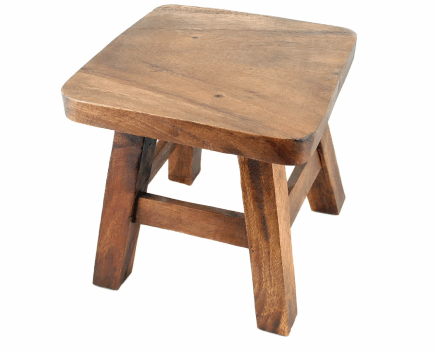 Kinderhocker natur viereckig 6er Set