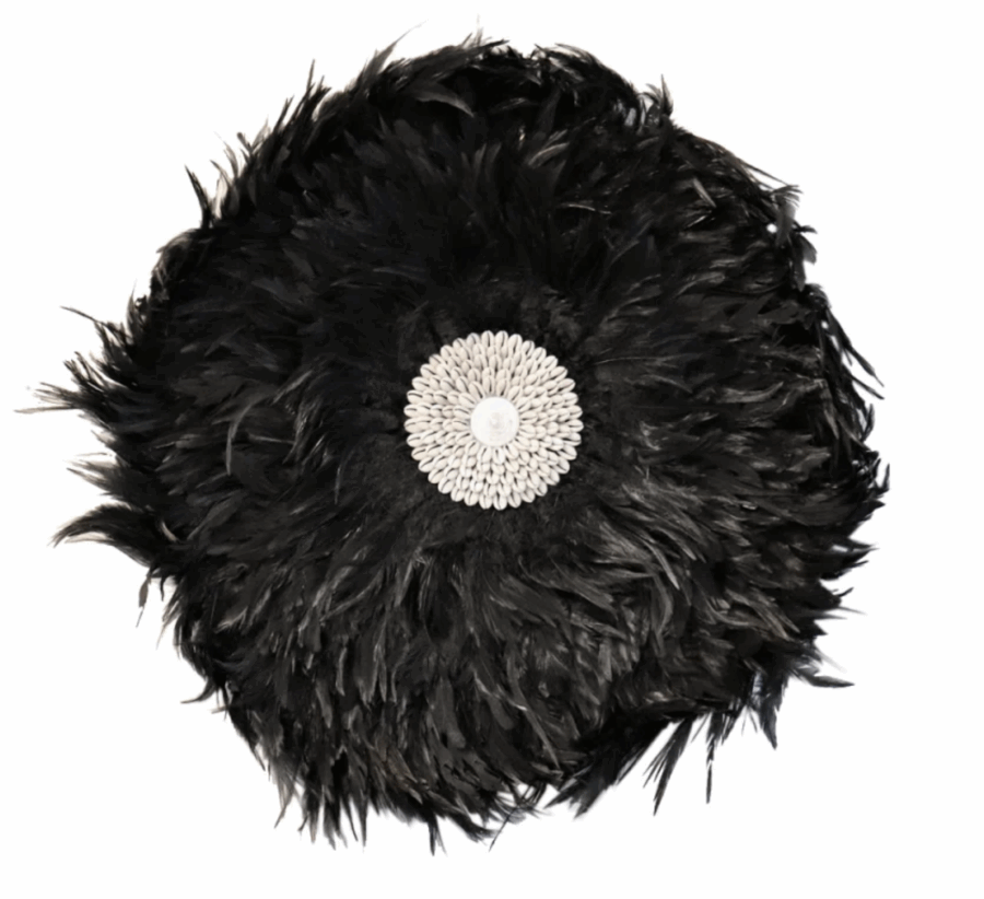 Feder-Wandschmuck schwarz, 3er Set Boho Style